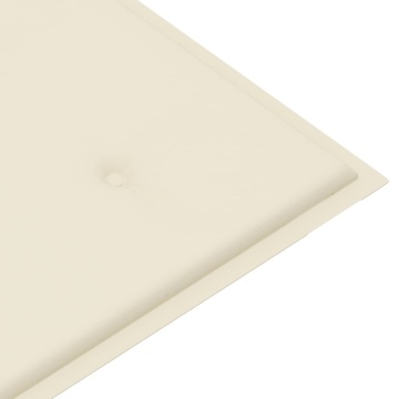 Bancă Batavia cu pernă crem, 120 cm, lemn masiv tec - Img 7
