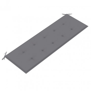 Bancă Batavia cu pernă gri, 150 cm, lemn masiv de tec - Img 8