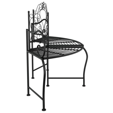 Bancă circulară de copac, negru, 150 cm, oțel - Img 6