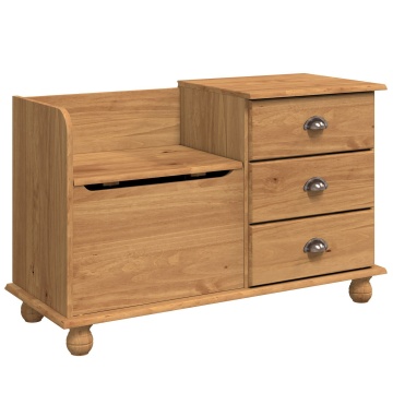 Banca de depozitare ASKIM Maro 100x39x62 cm Lemn masiv Pin - Img 2