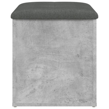Bancă de depozitare, gri beton, 42x42x45 cm, lemn prelucrat - Img 8