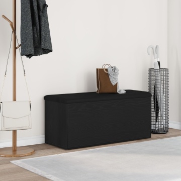 Bancă de depozitare Negru Stejar 100x40x45 cm Lemn stratificat - Img 1