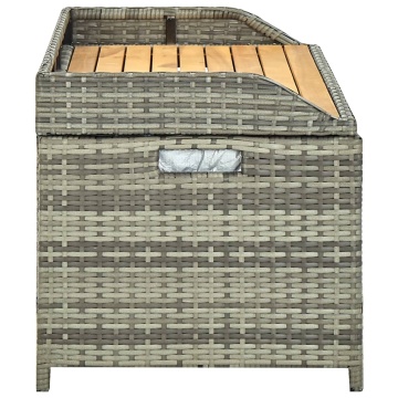 Bancă de depozitare pentru grădină, gri, 120 cm, poliratan - Img 4
