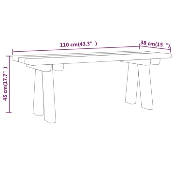 Bancă de grădină, 110 cm, lemn masiv de pin impregnat - Img 6