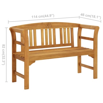 Bancă de grădină, 114 cm, lemn masiv de acacia - Img 5