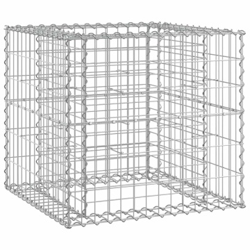 Bancă de grădină cu coș gabion, lemn masiv de pin - Img 8