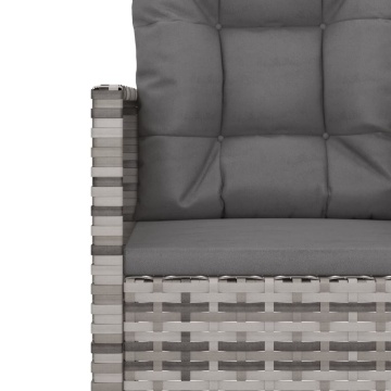 Bancă de grădină cu perne, gri, 105 cm, poliratan - Img 9