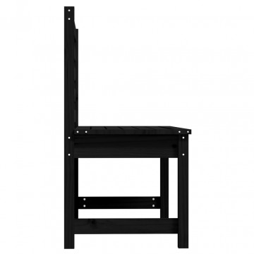 Bancă de grădină, negru, 109 cm, lemn masiv de pin - Img 7