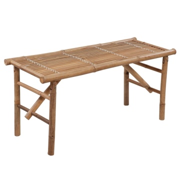 Bancă de grădină pliabilă cu pernă, 118 cm, bambus - Img 2