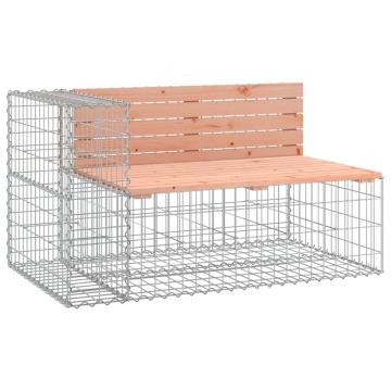 Bancă de grădină tip gabion,347x71x65,5 cm, lemn masiv Douglas - Img 3