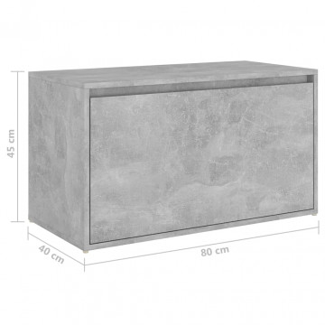 Bancă de hol, gri beton, 80x40x45 cm, PAL - Img 7