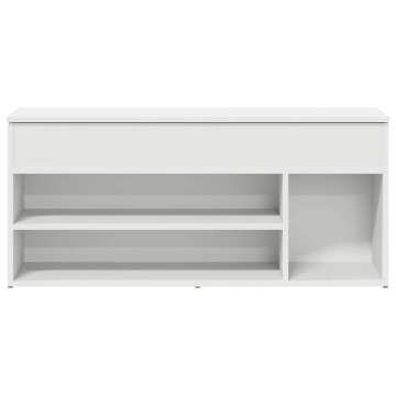 Bancă de pantofi, alb, 102x30,5x45 cm, lemn prelucrat - Img 4
