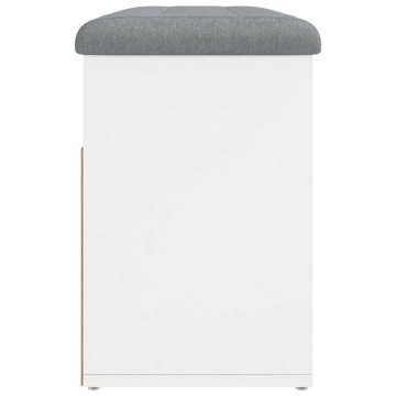 Bancă de pantofi, alb, 82x32x45,5 cm, lemn prelucrat - Img 6