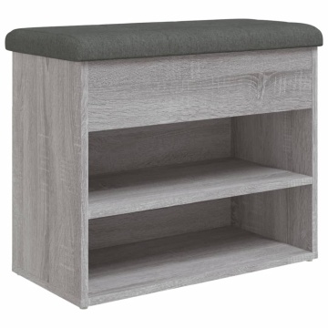 Bancă de pantofi, gri sonoma, 62x32x50 cm, lemn prelucrat - Img 2