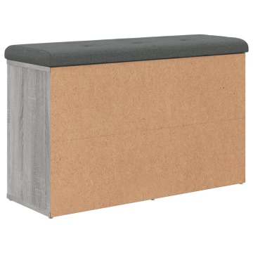 Bancă de pantofi, gri sonoma, 82x32x50 cm, lemn prelucrat - Img 6