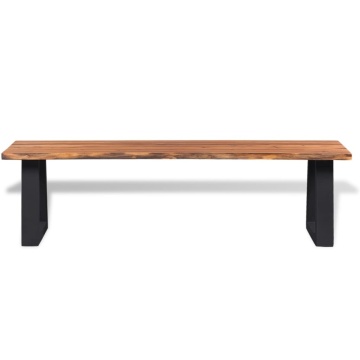 Bancă din lemn masiv de acacia, 160 cm - Img 2