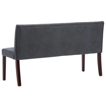 Bancă, gri, 148,5 cm, velur ecologic - Img 7