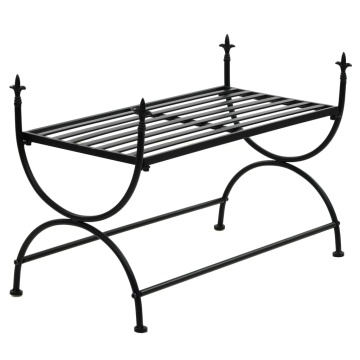 Bancă în stil vintage, negru, metal, 83x42x55 cm - Img 2