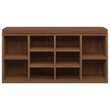 Bancă pentru pantofi stejar maro 103x30x48 cm lemn prelucrat - Img 4