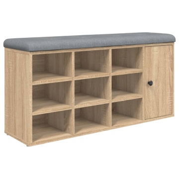 Bancă pentru pantofi stejar sonoma 102x32x50 cm lemn prelucrat - Img 2