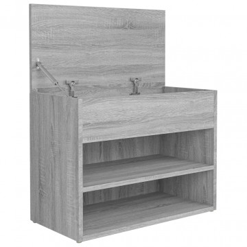 Bancă pentru pantofi stejar sonoma 60x30x45 cm lemn prelucrat - Img 6