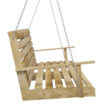 Banchetă leagăn, 110 cm, lemn de pin tratat - Img 4