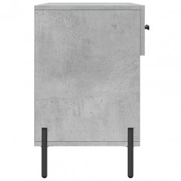 Bancheta pantofar, gri beton, 102x35x55 cm, lemn prelucrat - Img 6