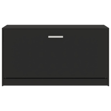 Bancheta pantofar, negru, 80x24x45 cm, lemn prelucrat - Img 8