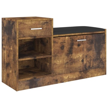 Banchetă pantofar, stejar afumat, 94,5x31x57 cm, lemn prelucrat - Img 2
