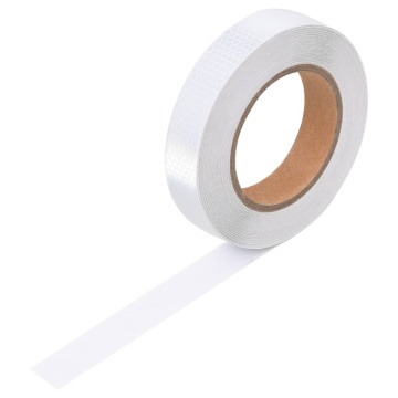 Banda reflectorizantă, alb, 2,5 cm x 20 m, PVC - Img 8