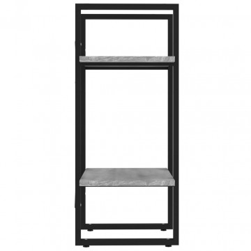 Bibliotecă 2 niveluri gri sonoma 40x30x70 cm lemn compozit - Img 5
