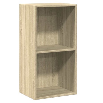 Bibliotecă 2 rafturi stejar sonoma 40x30x76,5 cm lemn prelucrat - Img 2