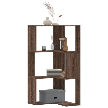 Bibliotecă 3 niveluri stejar maro 50x50x102 cm lemn prelucrat - Img 1
