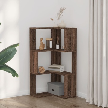 Bibliotecă 3 niveluri stejar maro 50x50x102 cm lemn prelucrat - Img 3