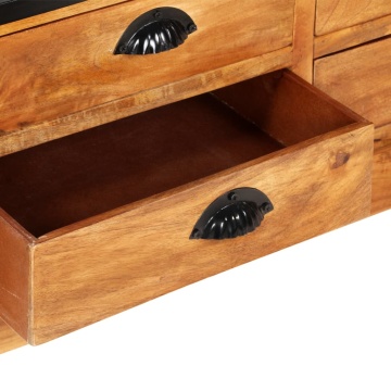 Bibliotecă 4 rafturi 6 sertare 122x36x181 cm lemn masiv mango - Img 5