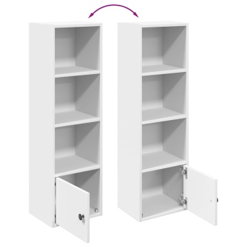 Bibliotecă, alb, 31x24x102 cm, lemn prelucrat - Img 7