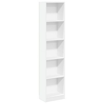 Bibliotecă, alb, 40x24x176 cm, lemn prelucrat - Img 2