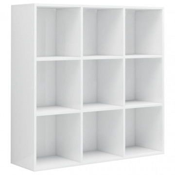 Bibliotecă, alb extralucios, 98 x 30 x 98 cm, PAL - Img 2