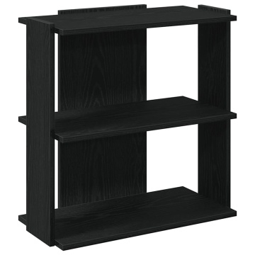 Bibliotecă cu 3 niveluri, negru, 60x30x60 cm, lemn prelucrat - Img 2