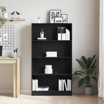 Bibliotecă cu 4 etaje Stejar negru 80x24x143 cm Lemn prelucrat - Img 3
