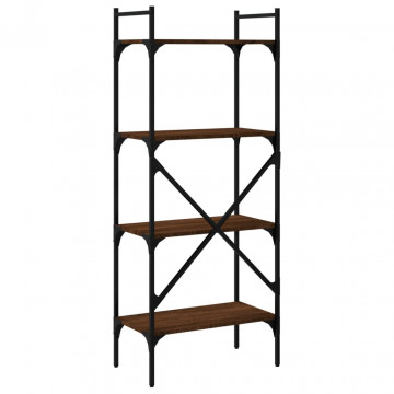Bibliotecă cu 4 niveluri, stejar maro, 56x31,5x138,5 cm, lemn - Img 5