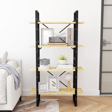 Bibliotecă cu 4 rafturi, 80x30x140 cm, lemn masiv de pin - Img 3