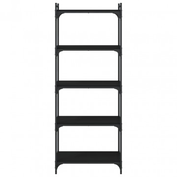 Bibliotecă cu 5 niveluri, negru, 60x30x154 cm, lemn prelucrat - Img 4