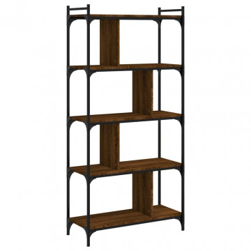 Bibliotecă cu 5 niveluri stejar maro 76x32x158 cm lemn compozit - Img 5