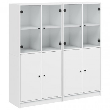 Bibliotecă cu uși, alb, 136x37x142 cm, lemn prelucrat - Img 2