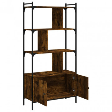 Bibliotecă cu uși stejar fumuriu 76,5x30x154,5 cm lemn compozit - Img 4