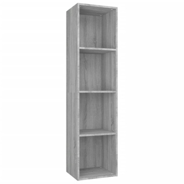 Bibliotecă/dulap TV, gri sonoma, 36x30x143 cm, lemn prelucrat - Img 2