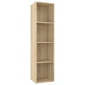 Bibliotecă/Dulap TV, stejar sonoma, 36x30x143 cm lemn prelucrat - Img 2