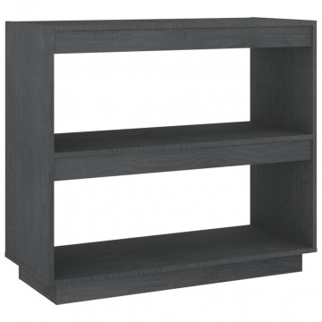 Bibliotecă, gri, 80x35x71 cm, lemn masiv de pin - Img 2