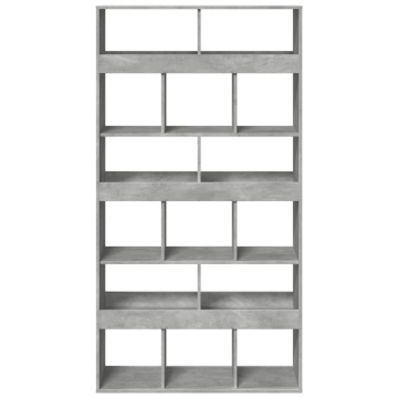 Bibliotecă, gri beton, 100x33x187,5 cm, lemn prelucrat - Img 4